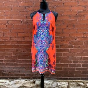 Renee C Orange Paisley Halter Dress M Stitch Fix